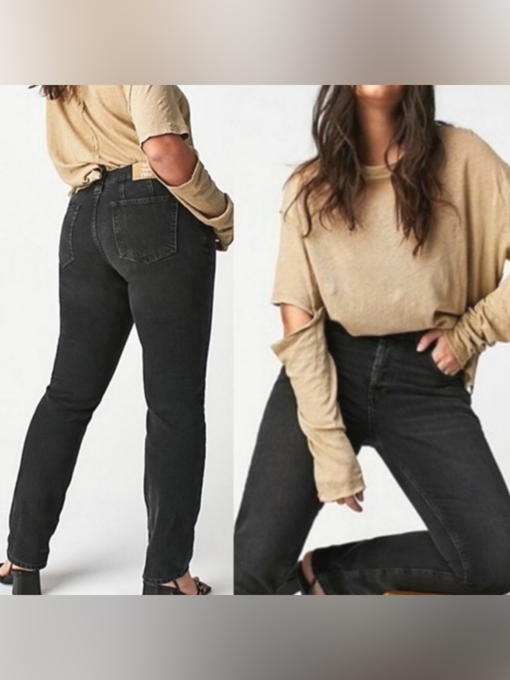 We The Free Black Crvy Siren Low Rise Straight Jeans Size 27S